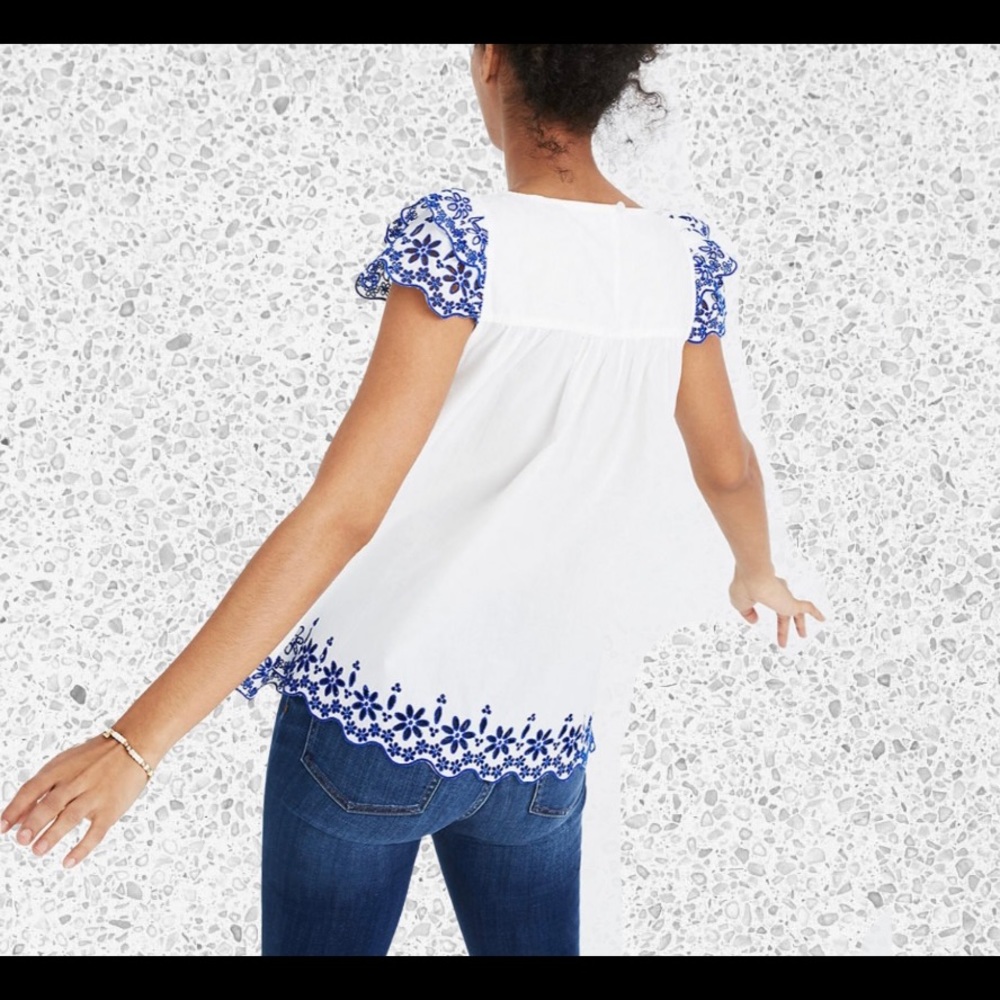 Madewell peasant embroidered blouse - Picture 5 of 9